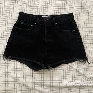 Reformation black high rise shorts with raw hem 25